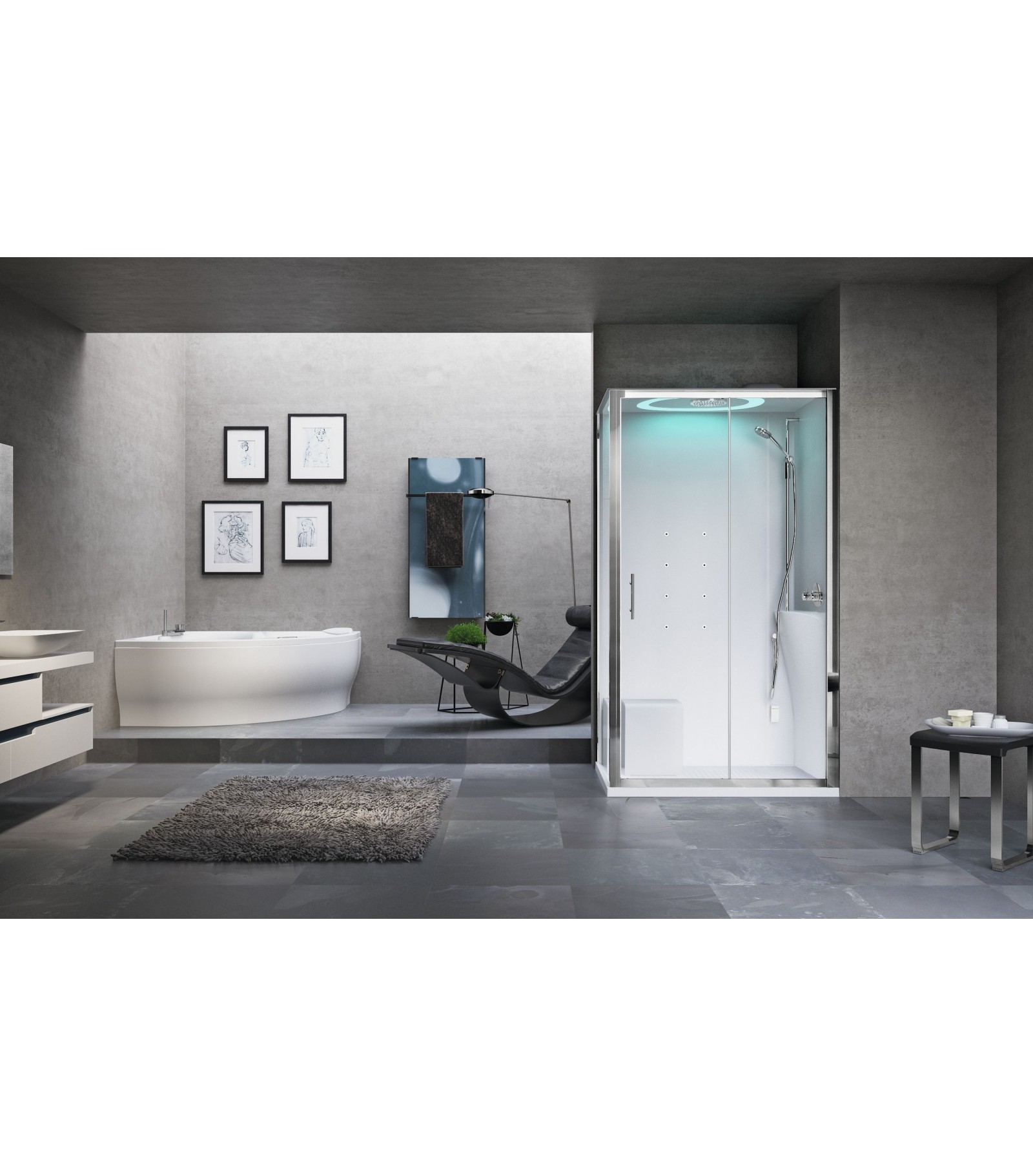 Doccia Bagno Turco Novellini.Cabina Doccia Multifunzione Eon 2p 120x80 Novellini