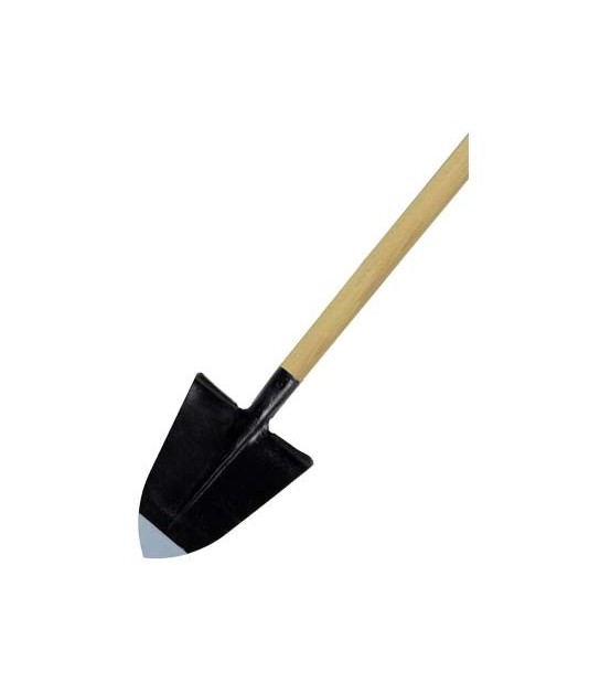 Vanghetto A Punta Forgiato + Manico Acciaio/Legno Cm 29X33 H.Cm 168