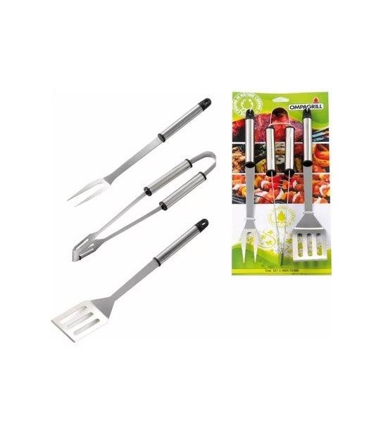 Ompagrill Posate Barbecue Set 03360 Ompagrill Acciaio Inox Cf:Pz 3 Cm 36