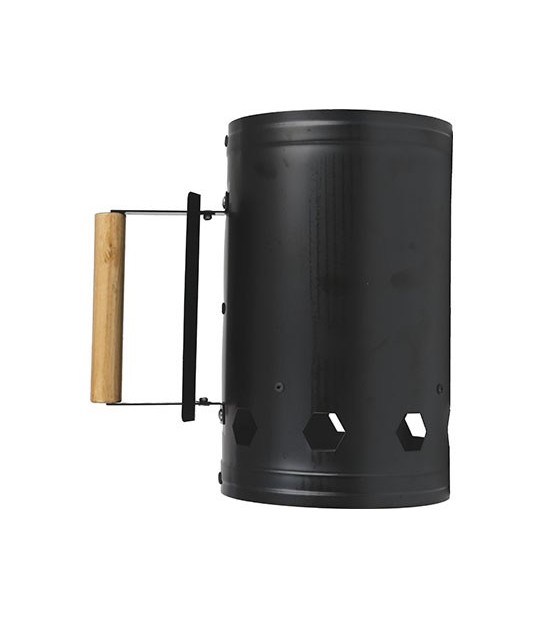 Domus Ciminiera Accendi Carbonella Domus Acciaio Verniciato/Legno Cm 16 H.Cm 27,3