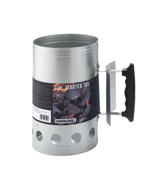 Ompagrill Ciminiera Accendi Carbonella Ompagrill Acciaio Alluminato Cm 17 H.Cm 27