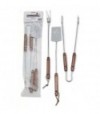 Ompagrill Posate Barbecue Set 03550 Ompagrill Inox/Legno Cf:Pz 3 Cm 55