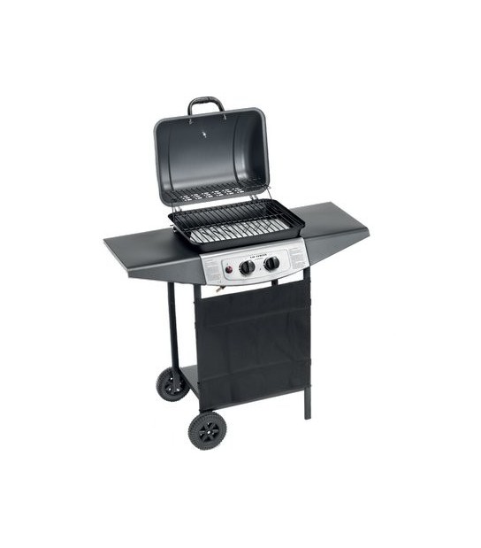 Ompagrill Barbecue Gas Double Cooking System 2 Ompagrill Fuochi 2 Cm 98X43 H.Cm 100 + Roccia Lavica