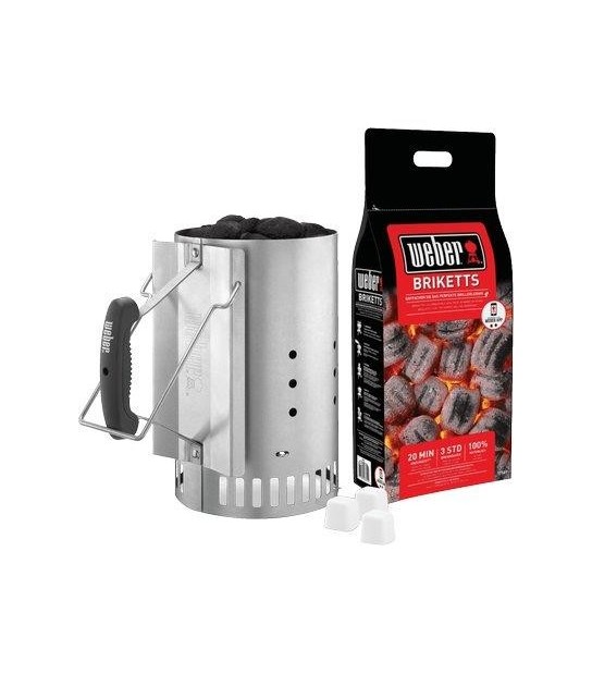 Weber Ciminiera Accendi Carbonella + Bricchetto Weber Acciaio Cm 20,6 H.Cm 31,8 + Kg 2
