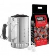 Weber Ciminiera Accendi Carbonella + Bricchetto Weber Acciaio Cm 20,6 H.Cm 31,8 + Kg 2