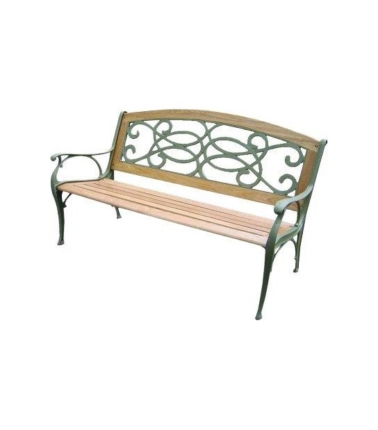 Domus Panchina Ghisa Legno Tanzania Domus Vern/Verde Ant Cm 128X64X87