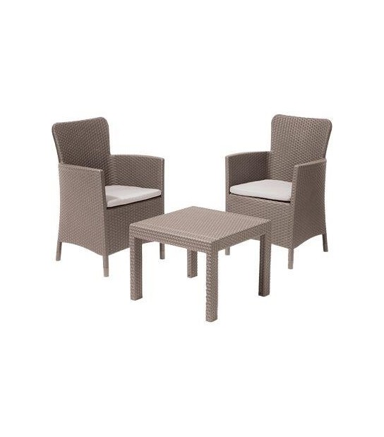 Keter Set Rattan Salvador Balcony Keter Pp Cappuccino Cf:Pz 3 + Cuscini