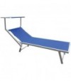 Domus Lettino Malibu New Pool Domus Alluminio/Text Blu Cm 71X188 H.Cm 41
