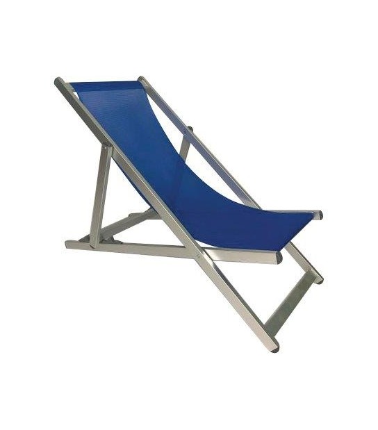 Domus Sdraio Ostia Domus Alluminio/Text Blu Cm 83X57H.Cm 108