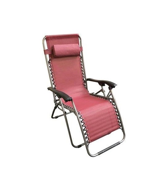 Domus Sdraio Virtus Domus Acciaio/Text Bordeaux Cm 90/165X65 H.Cm 112