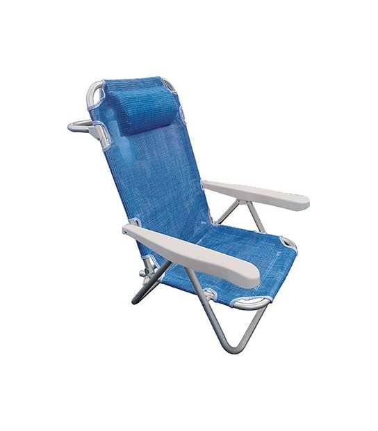 Domus Spiaggina Comfort Domus Alluminio/Text Blu Cm 61X53 H.Cm 81