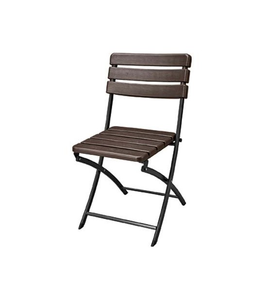 Domus Sedia Wood Domus Hdpe Marrone/Acciaio Cm 55X46 H.Cm 81