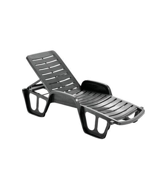 Progarden Lettino Impilabile Progarden Pp Antracite Cm 71X192 H.Cm 46