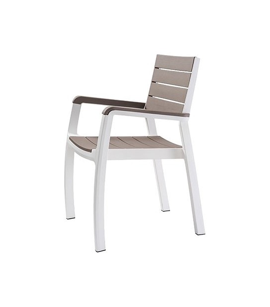 Keter Sedia Harmony + Braccioli Keter Pp Bianco Cappuccino Cm 58X58 H.Cm 86
