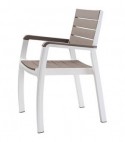 Keter Sedia Harmony + Braccioli Keter Pp Bianco Cappuccino Cm 58X58 H.Cm 86