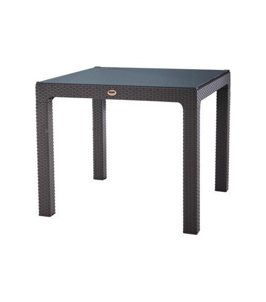 Domus Tavolo Rattan Kreta Domus Pp Antracite Cm 90X90 H.Cm 78