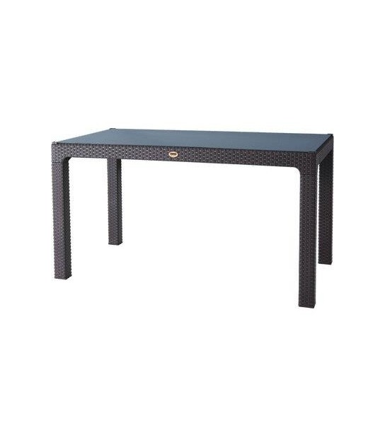 Domus Tavolo Rattan Kreta Domus Pp Antracite Cm 120X70 H.Cm 78