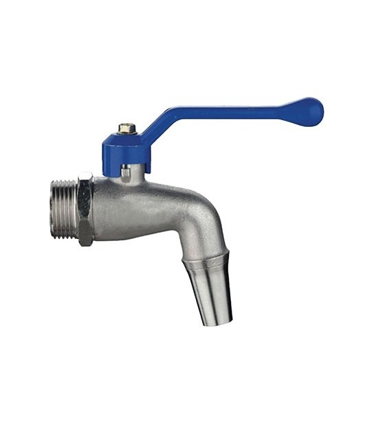 Rubinetto A Sfera Ottone + Beccuccio Nichelato 1"M