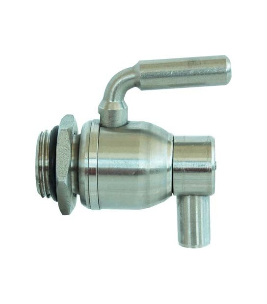 Rubinetto A Sfera Inox Salvagoccia + Ghiera Tornito 3/8M