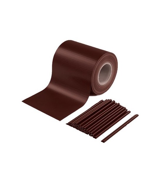 Effe Fascia Coprente Ringhiere Effe Pvc Marrone H.Cm 19 Mt 35 + 20 Clips