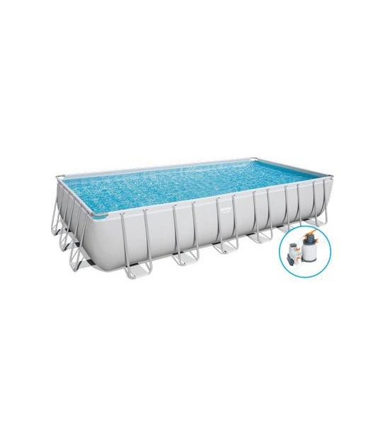 Bestway Piscina Power Steel 56475 Bestway Filtro Sabbia Lt/H 5.678 Cm 732X366 H.Cm 132