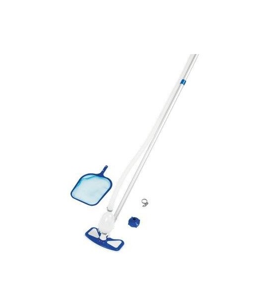 Bestway Kit Pulizia Piscina Aquaclean 58234 Bestway Scopa+Retino+Tubo+Manico Cm 279+Adattatori