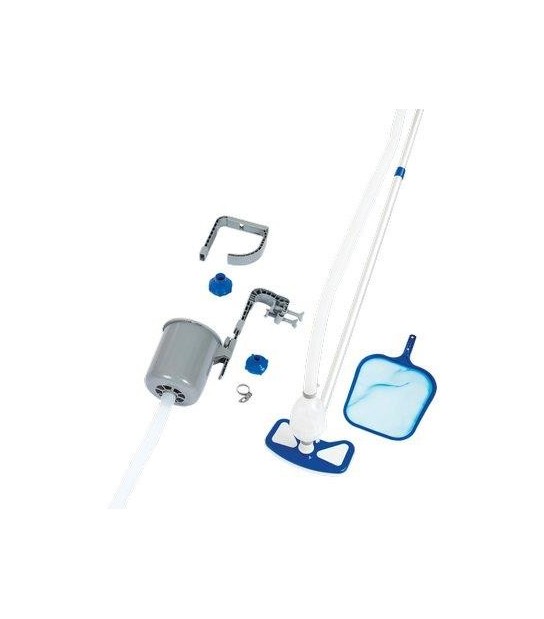 Bestway Kit Pulizia Piscina Deluxe 58237 Bestway Scopa+Retino+Tubo+Manico+Adattatori+Skimmer