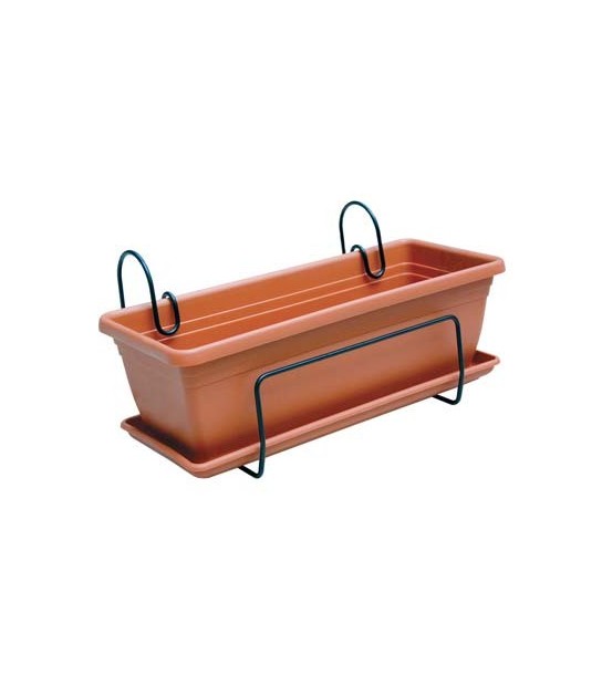 Ics Cassetta + Sottocassetta Iris + Balconiera Ics Pp Terracotta Cm 60X20 H.Cm 16