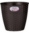 Stefanplast Vaso Rattan Tondo Natural Stefanplast Pp Moka Cm 24 H.Cm 22,5