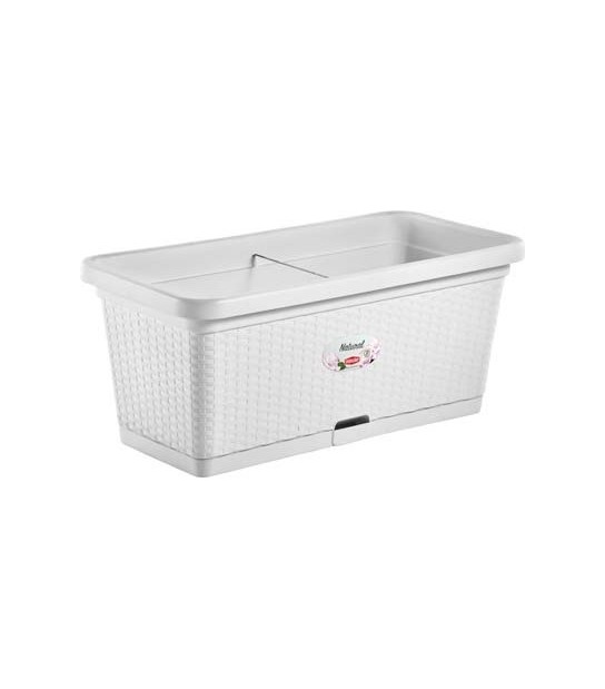 Stefanplast Cassetta + Riserva + Ruote Natural Stefanplast Pp Rattan Bianco Cm 80X40 H.Cm 34