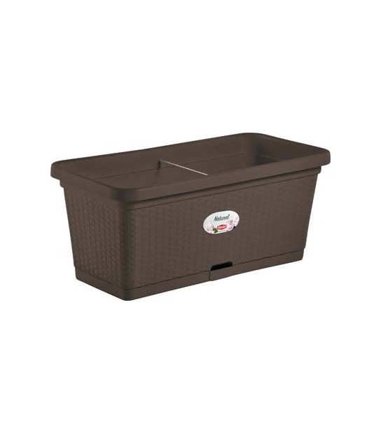 Stefanplast Cassetta + Riserva + Ruote Natural Stefanplast Pp Rattan Moka Cm 80X40 H.Cm 34