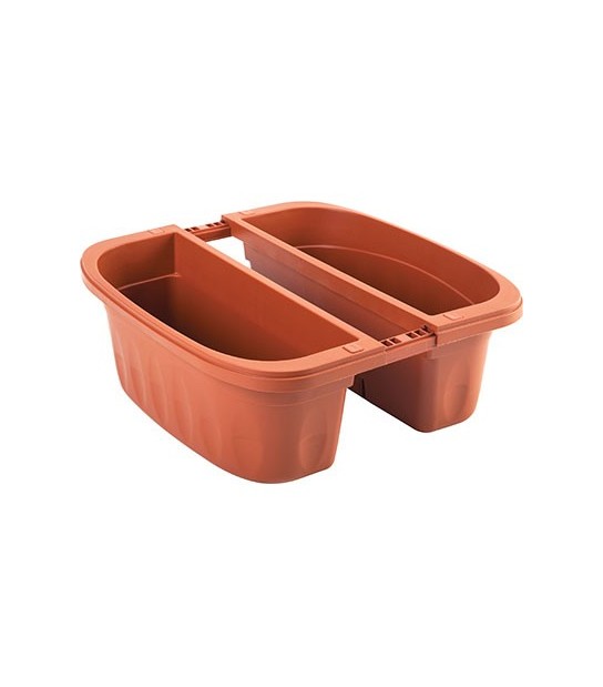 Bama Fioriera Doppia Klunia Bama Pp Terracotta Cm 40X19,8 H.Cm 18,5