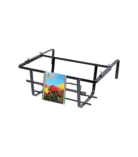 Mille Balconiera Tulipano Regolabile Ferro Battuto Vern Nero Cm 40X22 H.Cm 15