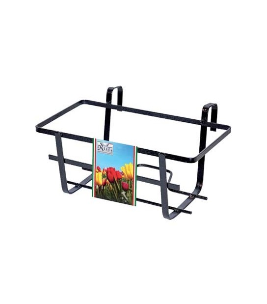 Mille Balconiera Geranio Fissa Ferro Battuto Vern Nero Cm 40X28 H.Cm 18