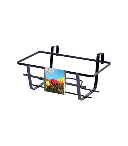 Mille Balconiera Geranio Fissa Ferro Battuto Vern Nero Cm 50X28 H.Cm 18