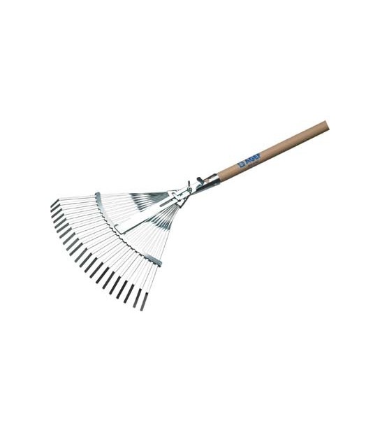 Agef Scopa Giardino A Ventaglio + Manico 851 Agef Acciaio Zinc/Faggio Cm 39/48 H.Cm 165