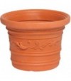 Vaso Tondo Festonato Prestige Resina Terracotta Cm 45 H.Cm 35
