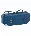 Borsa Valigia per Idraulico in Vero Cuoio Blu L 46 x P 18,5 x H 18 cm