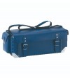Borsa Valigia per Idraulico in Vero Cuoio Blu L 46 x P 18,5 x H 18 cm