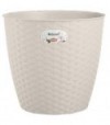 Stefanplast Vaso Rattan Tondo Natural Stefanplast Pp Bianco Cm 24 H.Cm 22,5