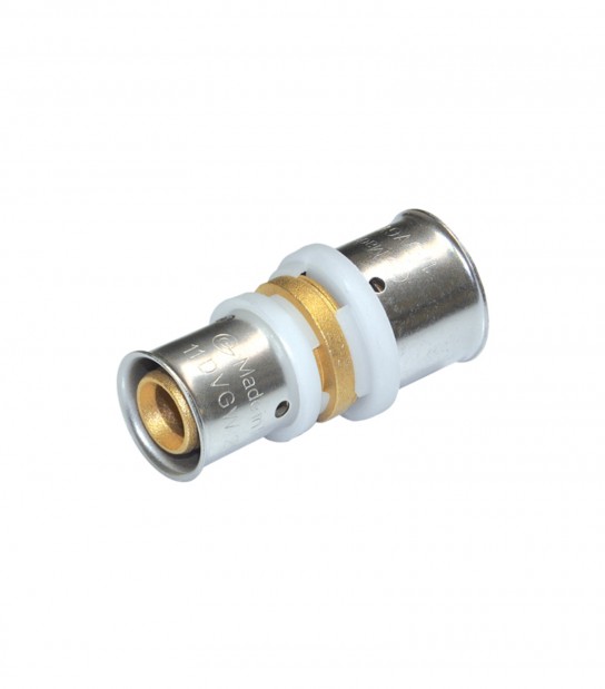 Manicotto Diritto Ridotto a pressare in Ottone per Tubo Multistrato 40 x 3,5 - 32 x 3