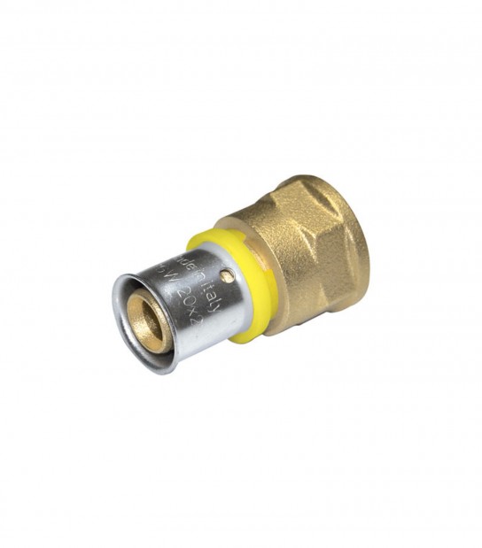 Raccordo Diritto Femmina in Ottone per Tubo Gas Multistrato 26 x 3 - 3/4"
