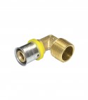 Raccordo Curvo Gomito 90° Maschio a pressare in Ottone per Tubo Gas Multistrato 26 x 3 - 3/4"