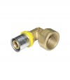 Raccordo Curvo Gomito 90° Femmina a pressare in Ottone per Tubo Gas Multistrato 20 x 2 - 3/4"
