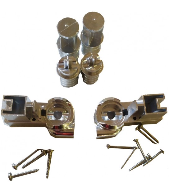 Kit Di Supporti Inferiore E Superiore Per Serie Doccia Lipari Argento Lucido