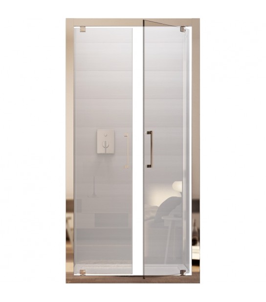 Porta Doccia A Due Ante Battenti Oxi.Slide Vetro Trasparente 86-94 Cm Ap. 61