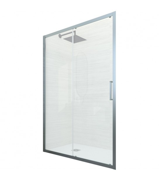 Porta Doccia A 1 Anta Fissa E 1 Scorrevole Kuadro Vetro Trasparente 135-140 Cm Ap. 56