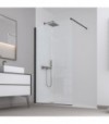 Parete Doccia Walk-In Essence Nero Opaco Vetro Trasparente 118,5-120 Cm