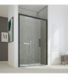 Porta Doccia A Un Anta Fissa E Una Scorrevole Essence Nero Opaco Trasparente 95,5-100 Ap.38 Sx