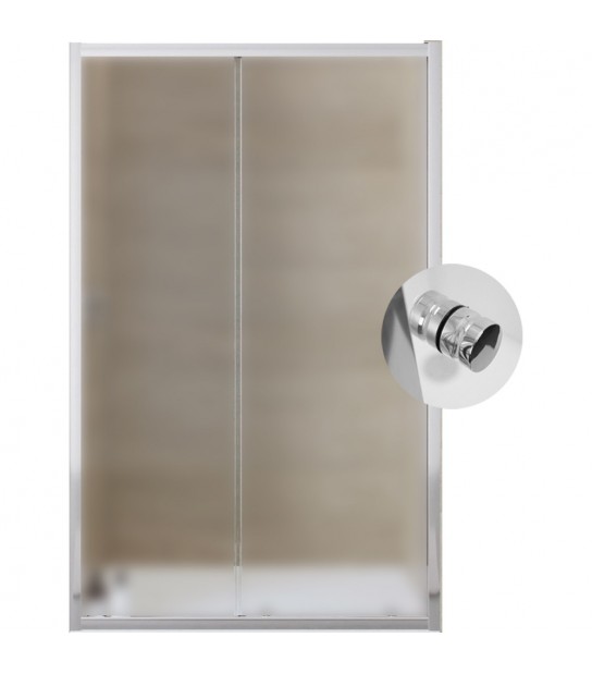 Porta Doccia Con Anta Scorrevole Simply 2.0 Vetro Stampato C Profilo Cromo 113,5 - 117,5 Ap.39 Cm